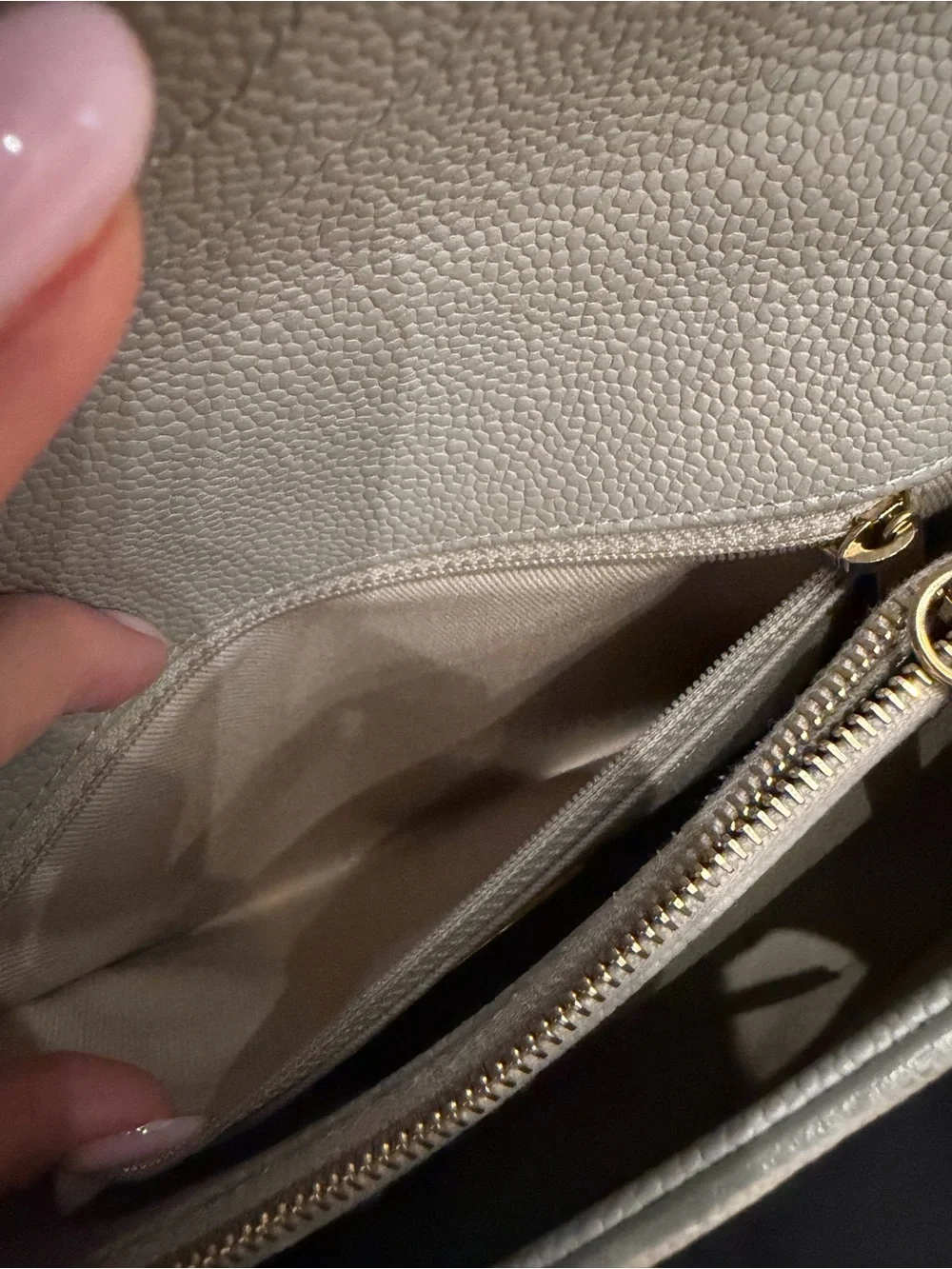 Grained Calfskin Small Stitched Flap